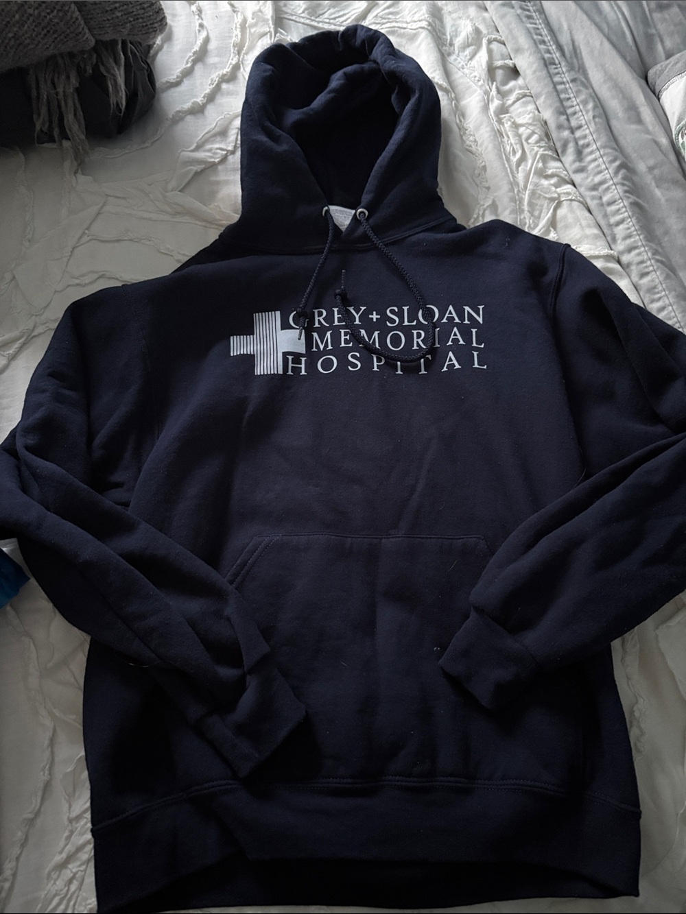 Jerzees Navy Grey+Sloan Memorial Hospital Hoodie